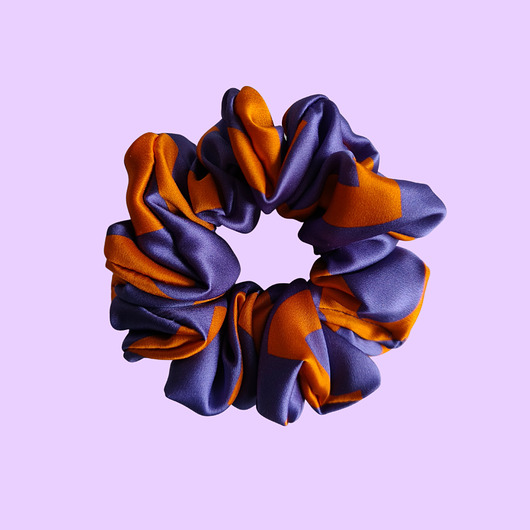 gumki do włosów Gumka jedwabna, scrunchie, frotka fioletowa koniczyna MAXI
