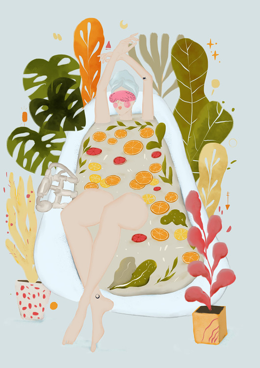 grafiki i ilustracje Plakat Just bath/spa