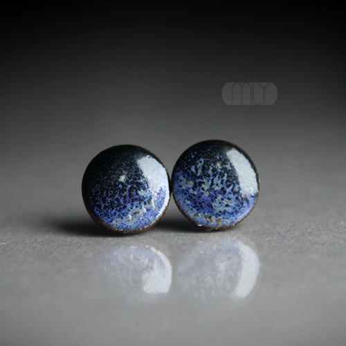 kolczyki ceramiczne Pochmurne 16mm/stal chirurgiczna/