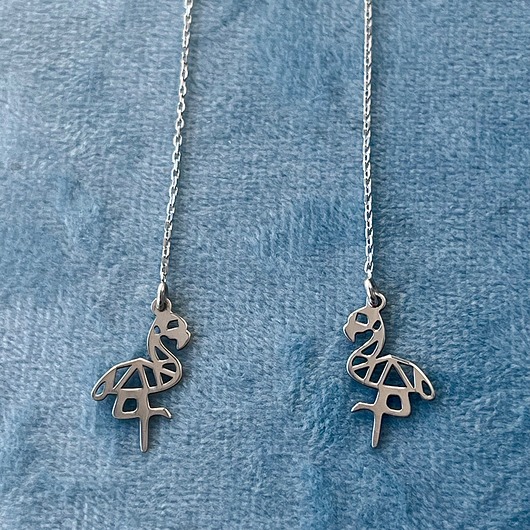 kolczyki srebrne Długie Kolczyki Ażurowe ptaki