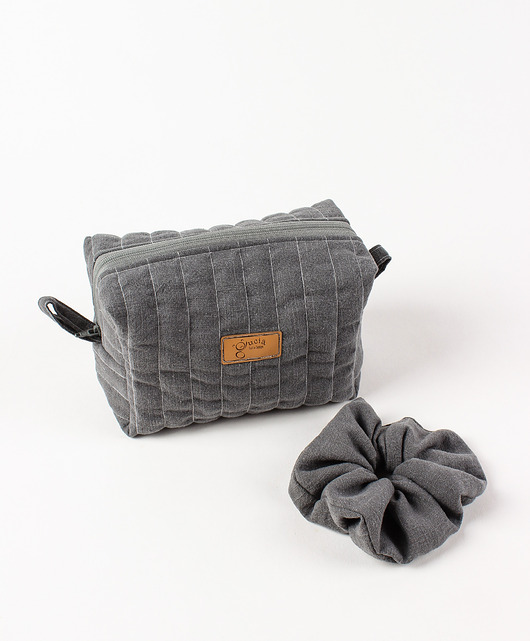 kosmetyczki Lniana kosmetyczka box + gumka scrunchie