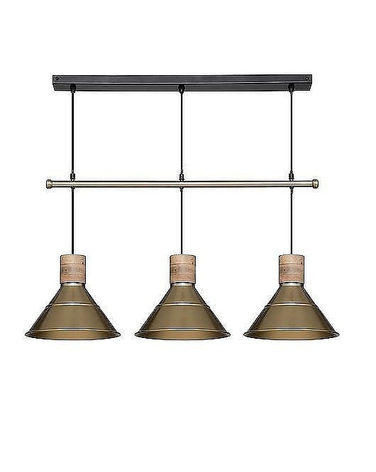 lampy wiszące Lampa Wisząca Złota z Drewnem Oro 100 cm