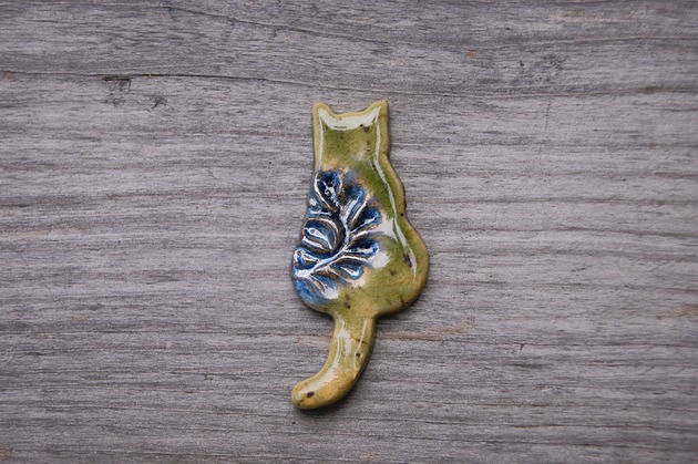 magnesy Ceramiczny magnes kot zielony