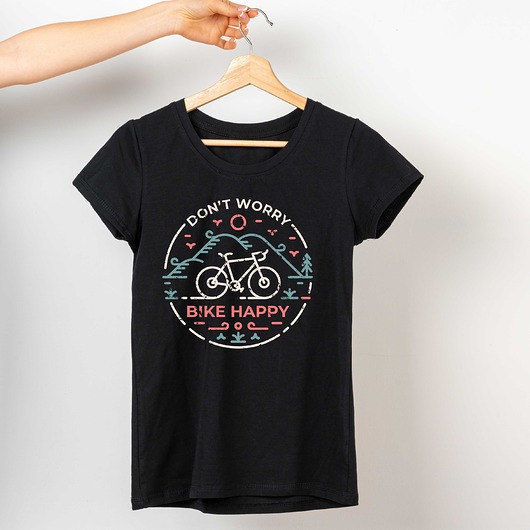 t-shirty męskie Koszulka  z nadrukiem Don't worry bike happy