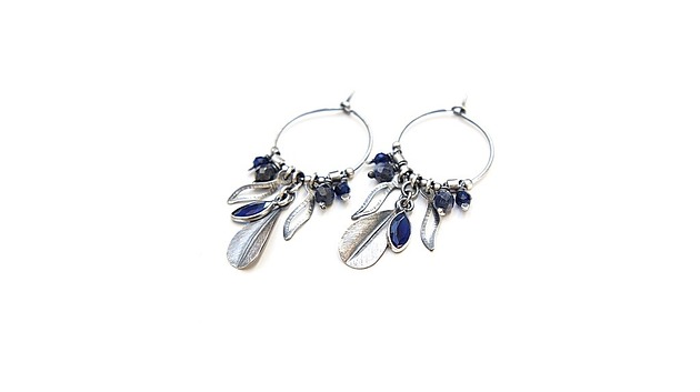kolczyki z kamieniami Kolczyki Boho /sapphire/ vol. 2