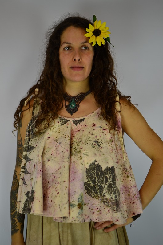 topy damskie Barwiona Roślinami Bluzka "Malinowa Polana"