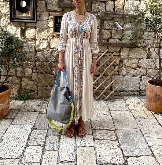 torby XXL Torba hobo XXL- szary, limonka,błękit