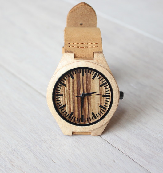 zegarki unisex Drewniany zegarek MAPLE STRIPS
