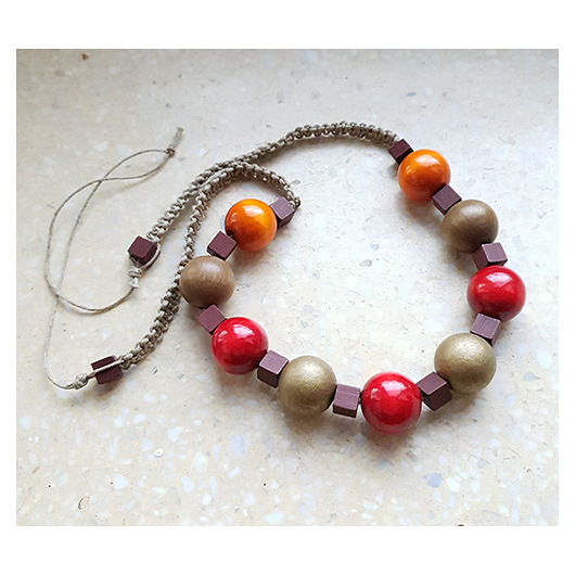 wisiory 5216 naszyjnik boho naturalny drewno