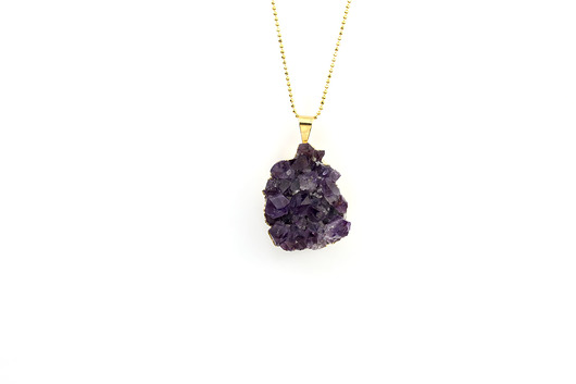 Brazi Colare Szczotka Ametystu złoto Brazi Druse Jewelry