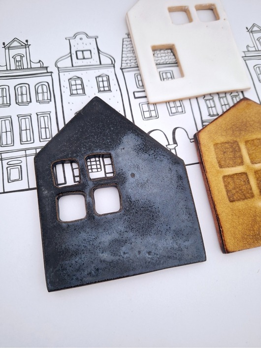 figurki i rzeźby Domek ceramiczny kafelek