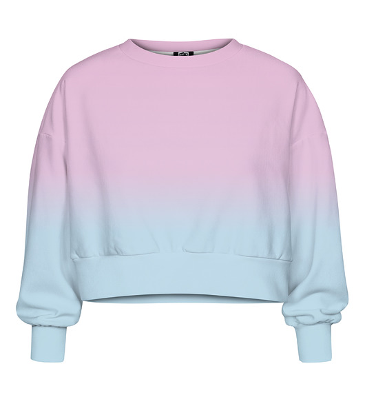 bluza bez kaptura damska DR.CROW Bluza Krótka CROP Ombre Pink Blue