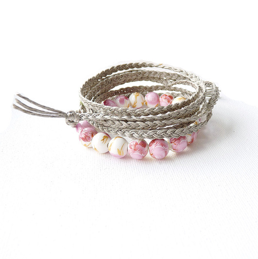 bransoletki ceramiczne Bella komplet bransoletek z motywem kwiatowym v. 2