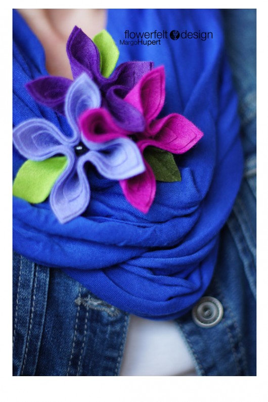 trzy różowe FlowerFelt Design