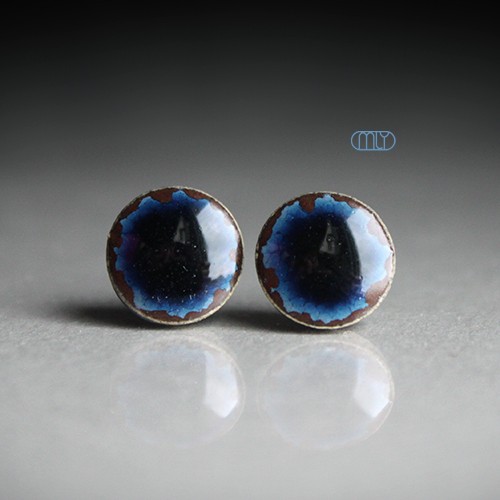 kolczyki ceramiczne Małe Głębinowe 9mm/stal chirurgiczna/