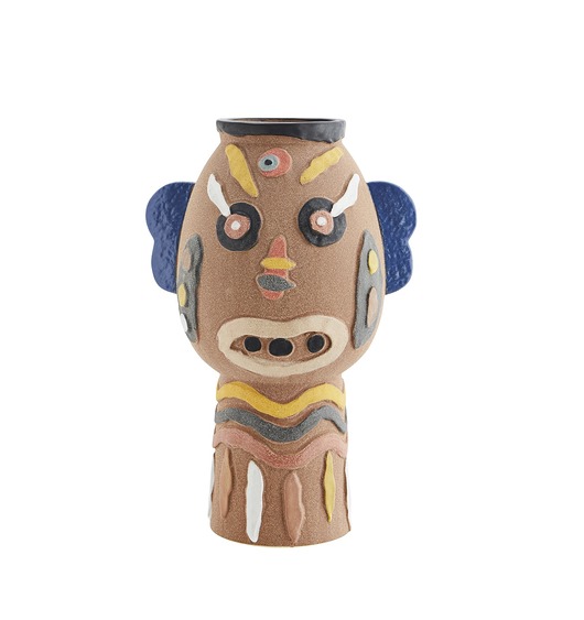 wazony Wazon Comic motyw twarzy piaskowy kamionkowy 38cm