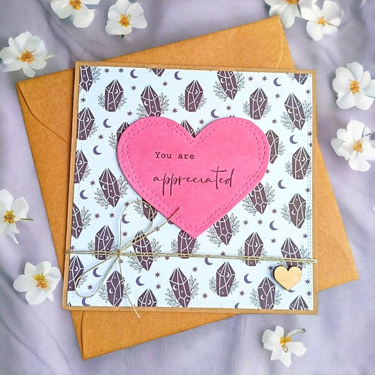 kartki scrapbooking You are appreciated : uniwersalna kartka z dobrym słowem
