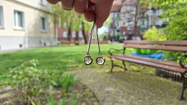 kolczyki z kamieniami Kolczyki Kryształowe kuleczki
