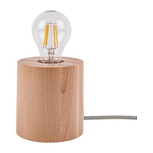 lampy stołowe Lampa Stołowa Trongo okrągła drewniana