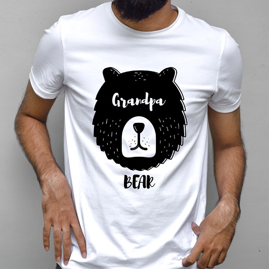 t-shirty męskie Koszulka  z nadrukiem Grandpa bear