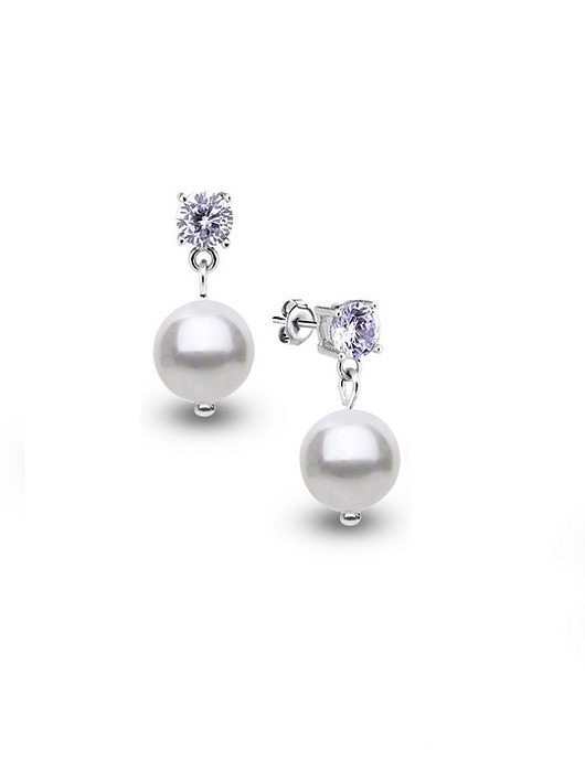 KOLCZYKI z pereł i cyrkoni KPS14c Coccola JEWELLERY