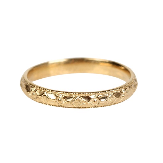 obrączki Złota obrączka z kwiatową fakturą - Peonia r.14