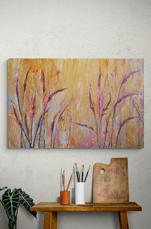 obrazy Obraz ręcznie malowany na płótnie 60 x 90 cm - Letnie popołudnie