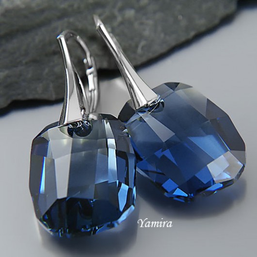 kryształ Swarovski Graphic Denim Blue classic - kolczyki yamira