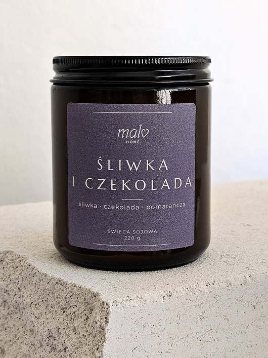 świeczniki i świece Świeca sojowa zapachowa Śliwka i Czekolada 220 g