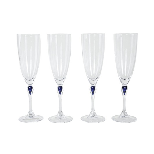 szklanki i kieliszki Komplet czterech kieliszków, duński design, lata 70, produkcja: Dania