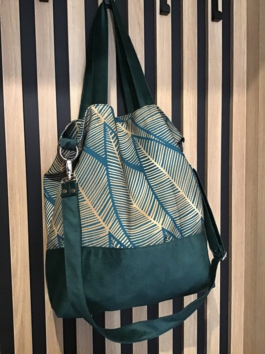 torby XXL Torba hobo XXL - print graficzne liście