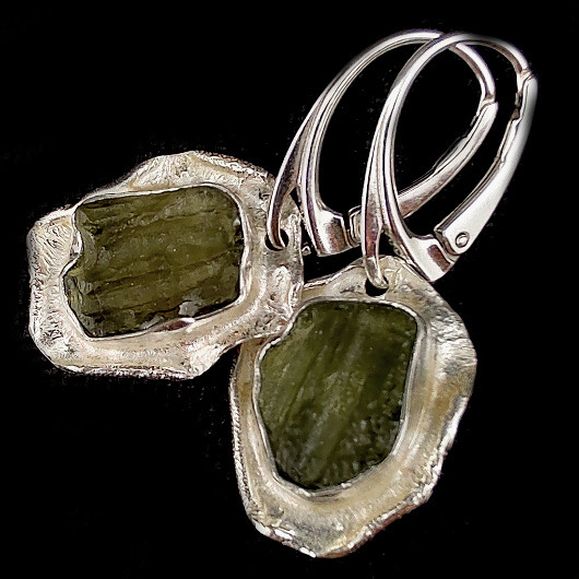 kolczyki wire wrapping Zjawiskowe mołdawity