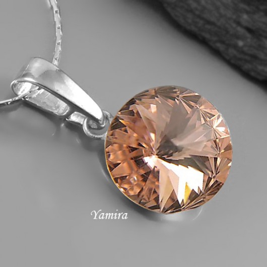kryształ Swarovski Rivoli Vintage Rose 12mm - wisiorek yamira