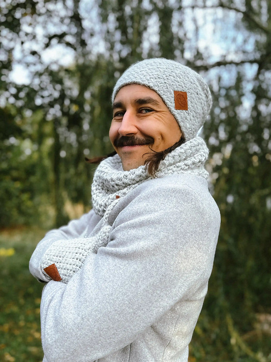 czapki i kapelusze męskie Męska czapka MERINO Explorer Wybielony szary