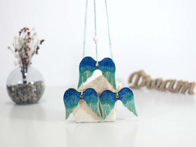ozdoby choinkowe Skrzydła anioła ceramiczne ozdoby choinkowe