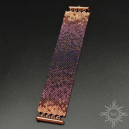 bransoletki ze szkła Purple Ombre, wyplatana bransoleta, beading