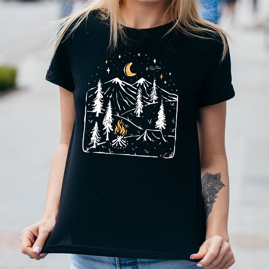 t-shirt damskie Koszulka damska czarna  Wild nature