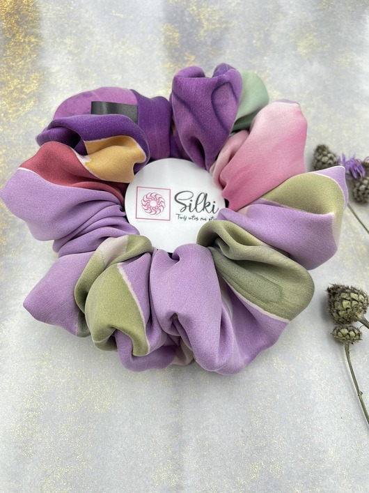 gumki do włosów Gumka do włosów scrunchie 100% jedwab rozmiar średnia
