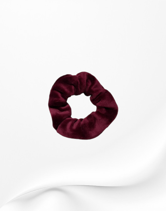 gumki do włosów Scrunchie gumka frotka wąska welurowa bordowa