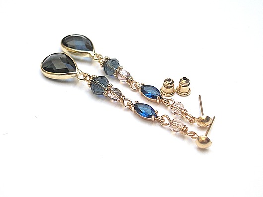 Black and sapphire  tears  /20-02-18/  kolczyki KiKa pracownia