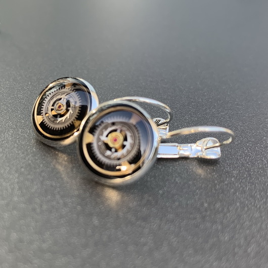 kolczyki z żywicy KOLCZYKI - Łezki (Silver) III