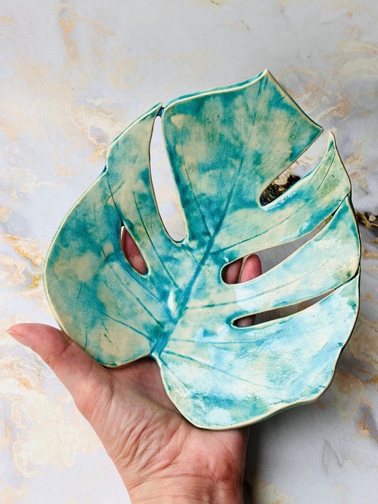 miski i misy Ceramiczna miska Monstera Egzotyka