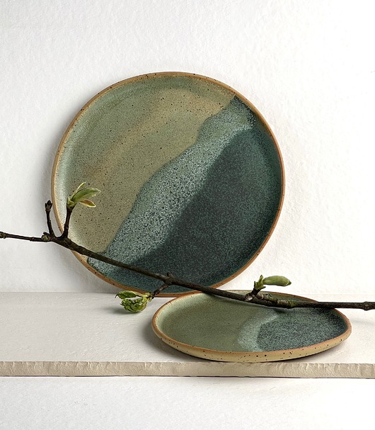 patery i talerze Talerz w odcieniach zieleni / śniadaniowy 21 cm