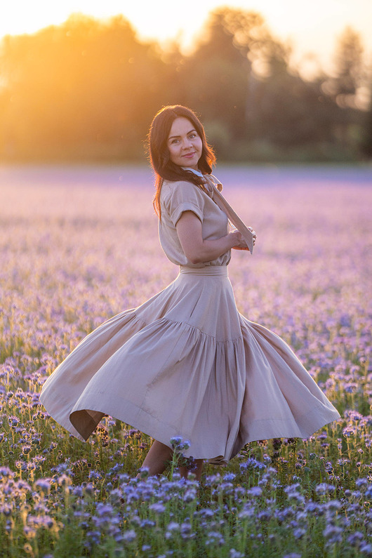 spódnice midi Spódnica LANA beż