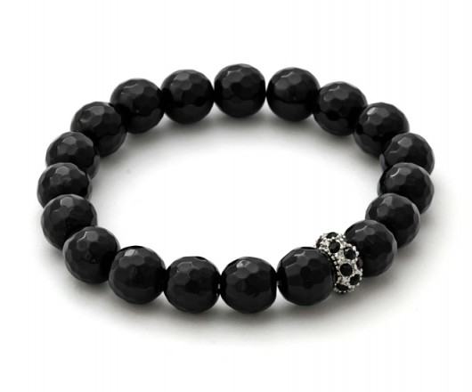 Onyx with jet crystal bead  Lavoga