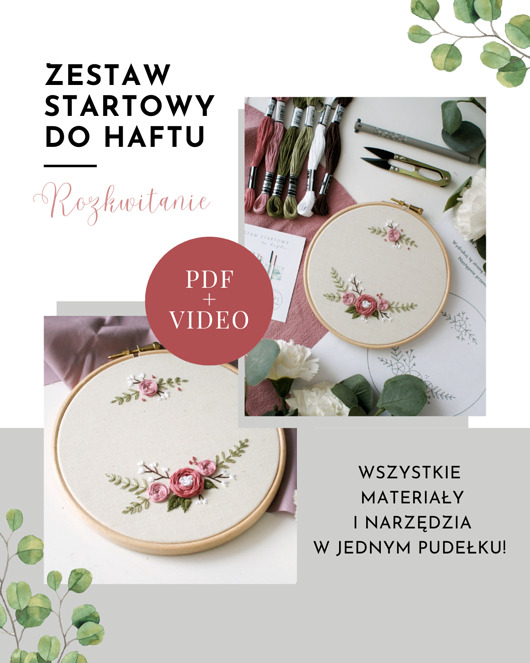 Ozdoby na ścianę Zestaw startowy do haftu dla początkujących, tamborek do haftowania na prezent