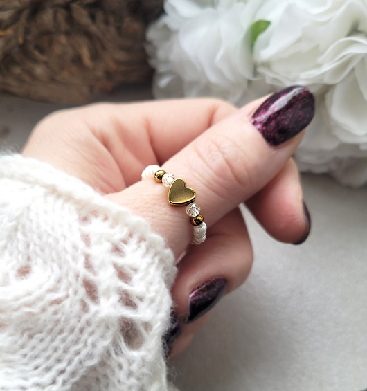 pierścionki elastyczne Pierścionek z serduszkiem