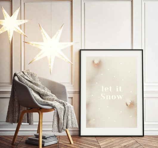 plakaty PLAKAT zimowy Plakat świąteczny Let it snow