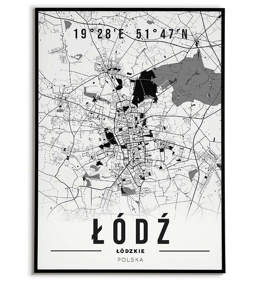 plakaty Plakat miasto POLSKA - ŁÓDŹ 3 obraz MAPA