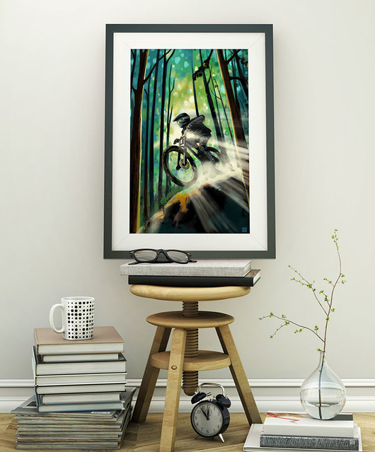 plakaty Forest biker  - plakat rowerowy 50x70 cm